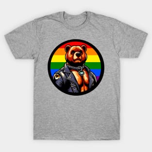 Gay Pride Leather Bear T-Shirt